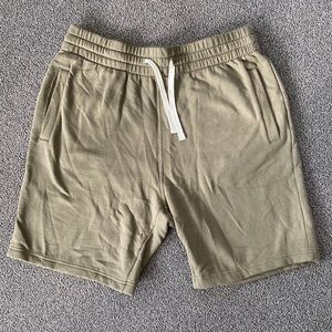 H&M Olive Green Mens Sweat Shorts Size Large